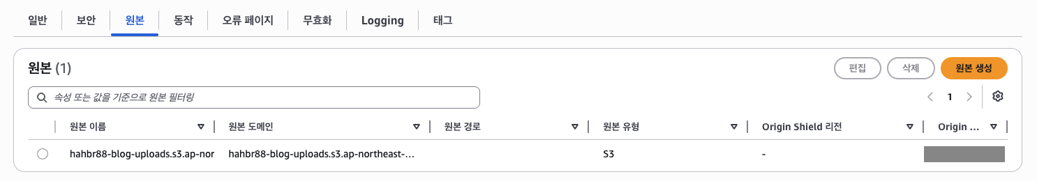 CloudFront 배포의 최종 설정 화면2